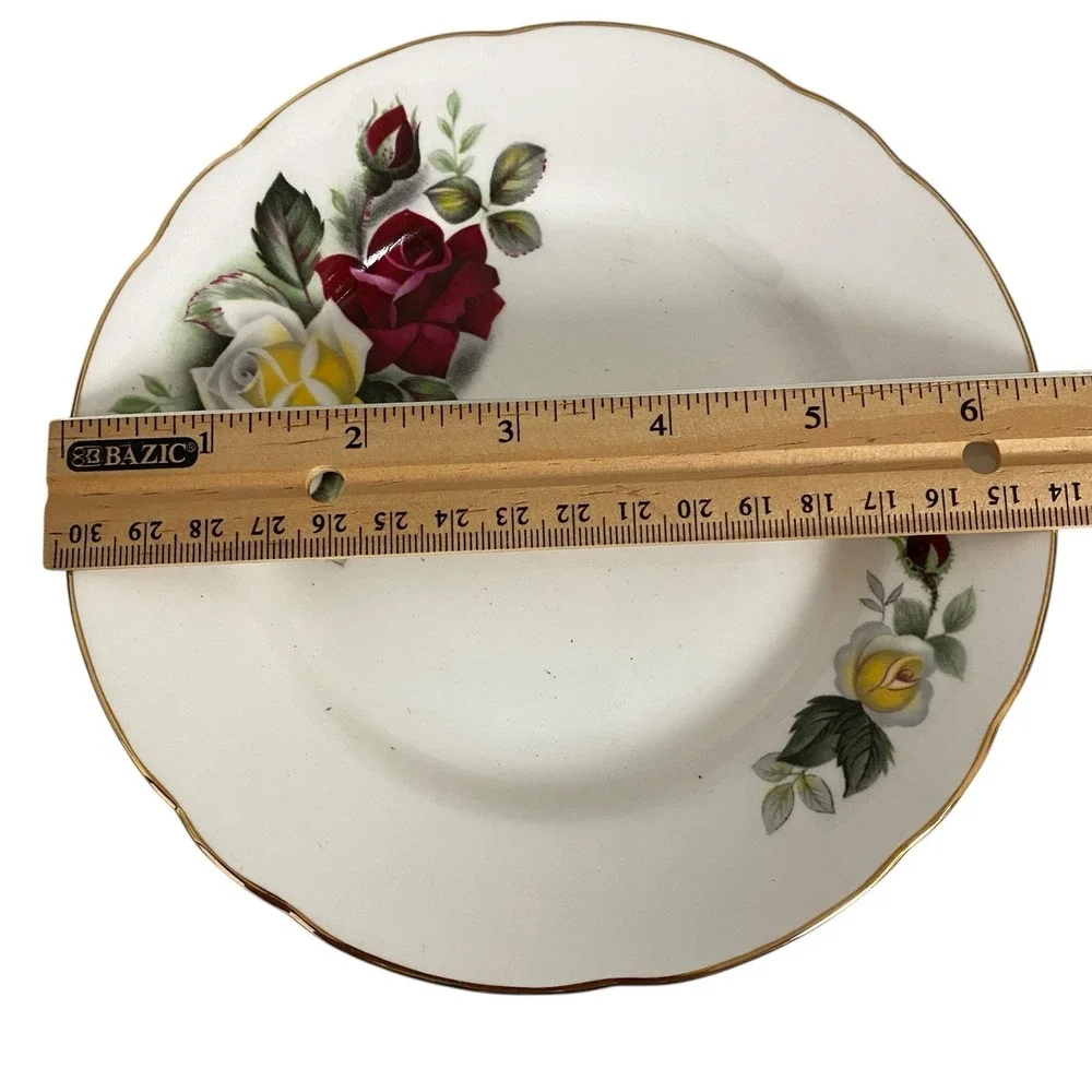 Royal Stafford Roses Tea Cup Saucer Salad Plate Floral Bone‎ China England